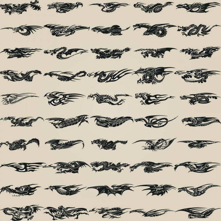 free vector All kinds of dragon element patterns 01 vector